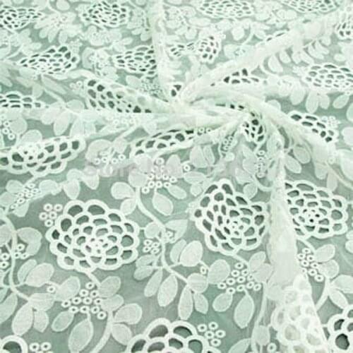 Tulle POp92-17 textile cotton embroidered cloth fabric accessories cotton fabric openwork embroidery fabric selling lace yarn