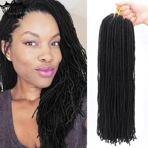 Sister Locks Hair Extensions 18" Inches Pure Color Blonde/Brown/Bug/Black Dreadlocks Synthetic Hair for Women Crochet Hair