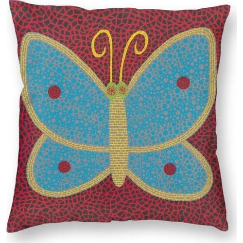 Yayoi Kusama Butterfly Cushion Cover Two Side 3D Print Animal Painting Floor Pillow Case for Car Cool Pillowcase Decoration