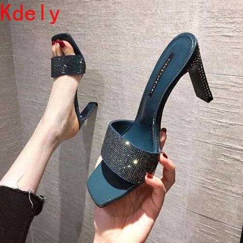 New Bright diamond Sandals Open Toe High Heels Women Slippers Sandalia Feminina Party Dress Shoes Sandals Women Size 34-39