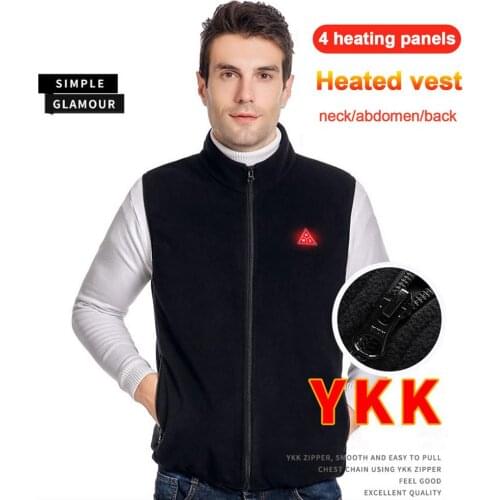Men Women USB Electric Heated Vest 4 Areas Smart Heating Jacket Safety For Fishing Skiing Motorcycle Winter Warm Coat Clothing