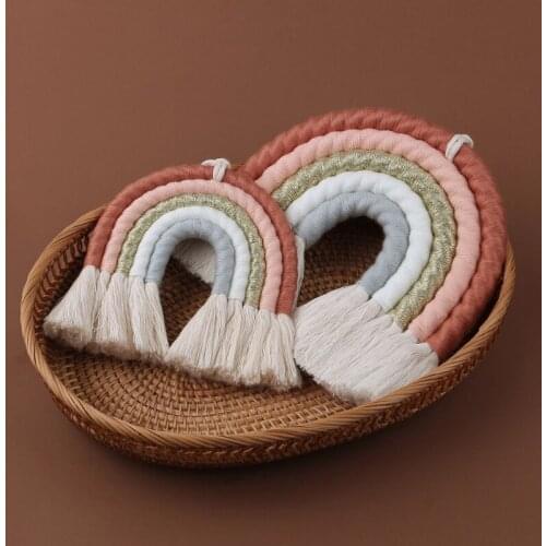 1Pc Rainbow Hanging Handmade Weaving Ornament Nordic Baby Kids Room Wall Decor Nursery Hanging Home Decor Accessories