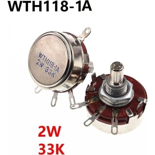 5Pcs WTH118 2W 33K Single Turn Carbon Film Potentiometer