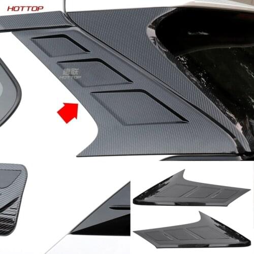 ABS Carbon Fiber Texture Black Rear triangle window cover kits for Toyota RAV4 2019 2020 5th