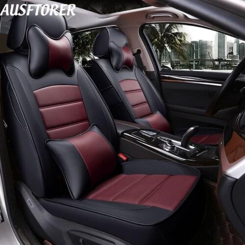 AUSFTORER All 3 Rows Cowhide Covers Seat for Jeep Commander Automobiles Seat Cover Set Leather Seat Cushion Supports Accessories