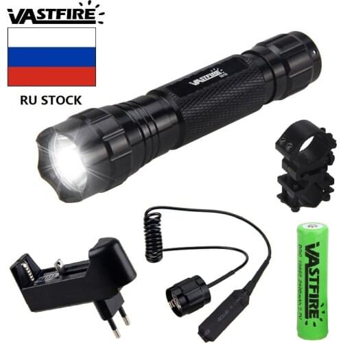501B T6 1 mode White led Tactical Flashlight 18650 Battery Aluminum Torch Lamp for High Quality Hunting flashlight