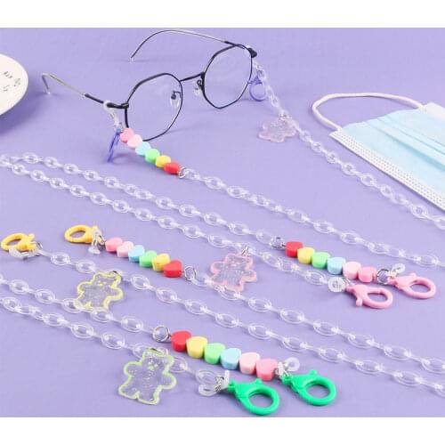 Fashion Mask Chains For Women Irregular Splicing Acrylic Resin Heart Eyeglasses Chain Sunglasses Reading Glasses Lanyard Holder