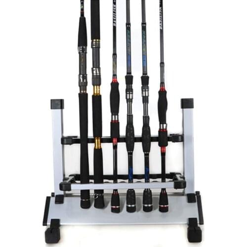 Aluminum Alloy Fishing Rod Rack Holder Stand Fishing Pole Holder Organizer Rack Capacity 12PCS fishing rods Storage rack tools