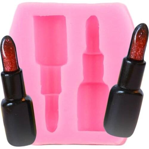Makeup Tools Lipstick Silicone Mold Fondant Chocolate Mould Baby Birthday Cake Decorating Tools Candy Polymer Clay Moulds