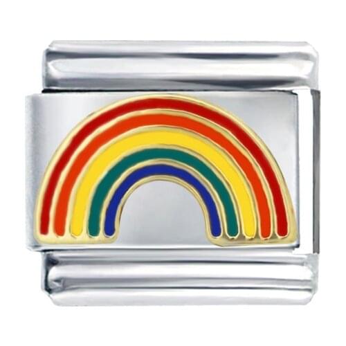 Composable links bracelet Classic size 9mm modular color enamel rainbow Italian charm link bracelet fit Zoppini brand