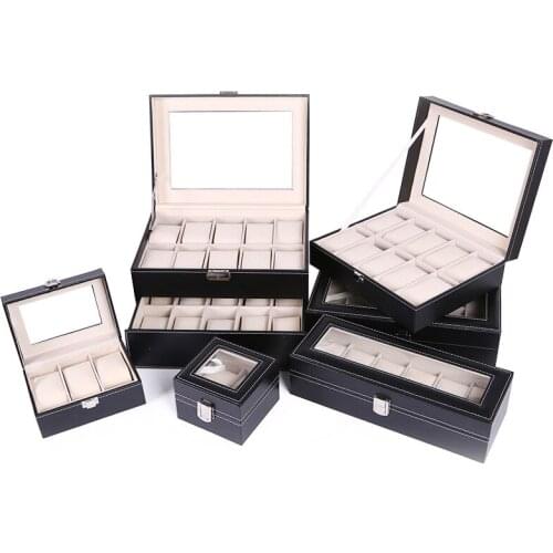 1/2/3/6/12 Grids Watch Box PU Leather Watch Case Holder Organizer Storage Box for Quartz Watches Jewelry Boxes Display Best Gift