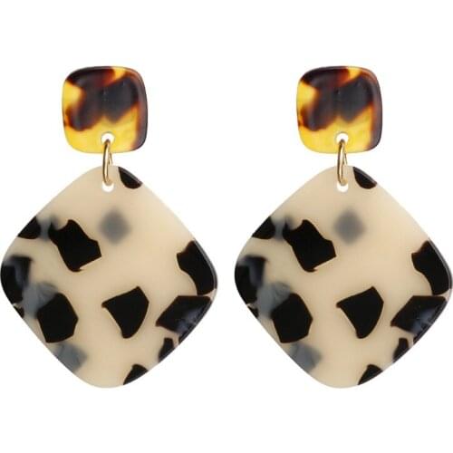 2019 Hot-selling acrylic Vintage acetic acid plate Earrings square earrings jewelry manufacturers wholesale for women
