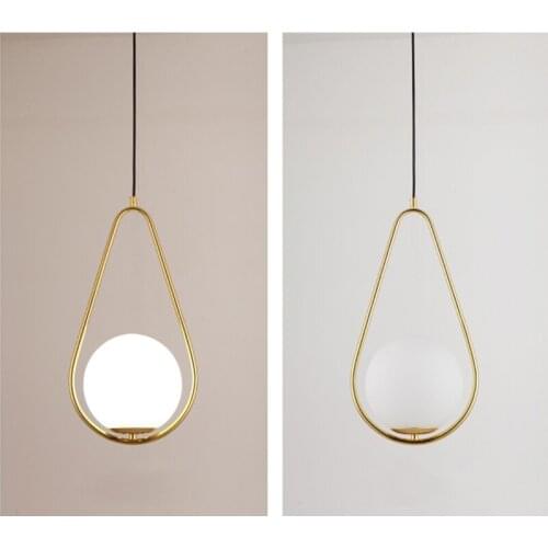 Frosted Glass Pendant Lihgts Hanging Light Glass Pendant Lamp Gold Lighting For Living Room Kitchen Bedroom Indoor Home Light
