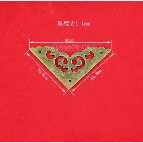 90 * 64.8 * 64.8 mm furniture hardware accessories large box boxer kok kok wooden box jewelry box decorated corner protector