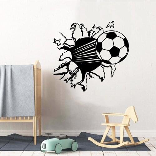 Cute High-Speed Football Vinyl Kitchen Wall Stickers Wallpaper For Living Room Kids Room Art Decor Wallpaper naklejki na sciane