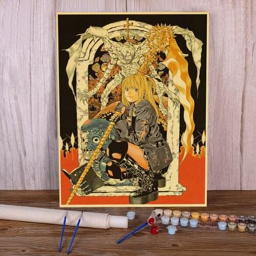 Landscape Classic Anime Series Death Note Coloring By Numbers Painting Package Acrylic Paints 50*70 Canvas Painting Art