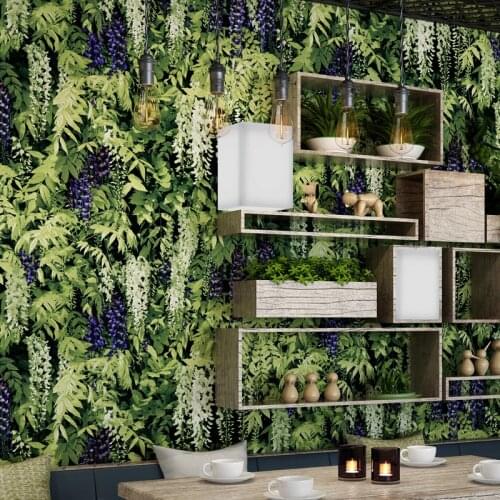 Restaurant Tea Shop Cafe Background Wall Decoration Wallpaper 3D Stereoscopic Ivy Green Leaf Mural Wallpaper Papel De Parede 3D