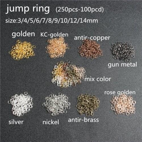 250pcs jump ring 4mm5mm6mm7mm8mm10mm opening ring fashion accessories accessories link ring closure ring gold nickel rose gold