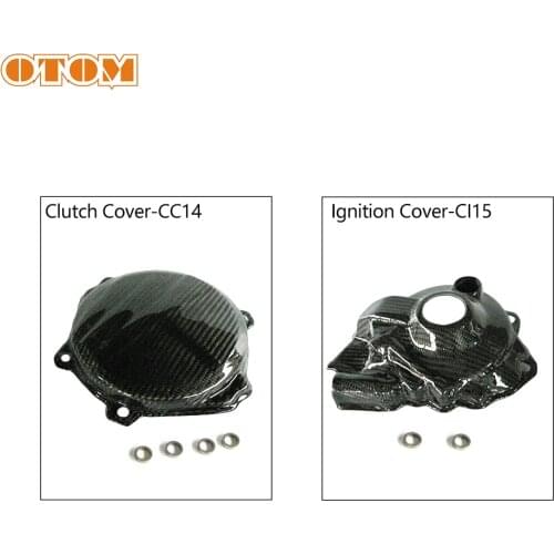 OTOM Motorcycle Clutch Protector Ignition Guard Cover Carbon Fiber Motocross Engine Case Stator Magneto Shell For HONDA CRF250R