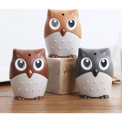 Plastic Cartoon Owl Toothpick Holder Poplaur Pressed Toothpick Bucket Creative Dustproof with Cover Box Barrel for Toothpicks