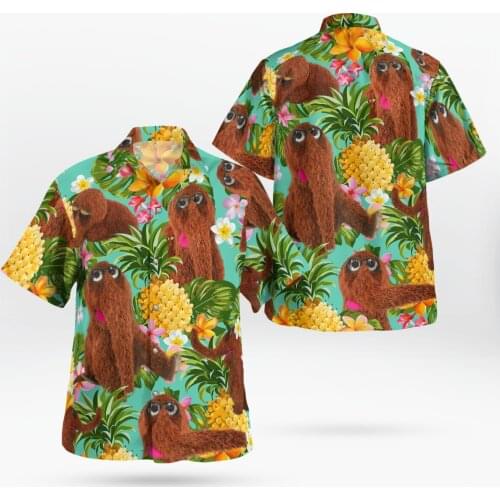 Color Anime 3D Print Beach Hawaiian 2021 Summer Shirt Short Sleeve Shirt Streetwear Oversized 5XL Camisa Social Chemise Homme-20
