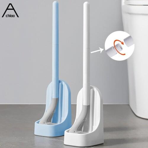 Removable Silicone Toilet Brush Long Handle Cleaning Brush WC No Dead Ends Toilet Cleaner Brush Bathroom Set Accessories