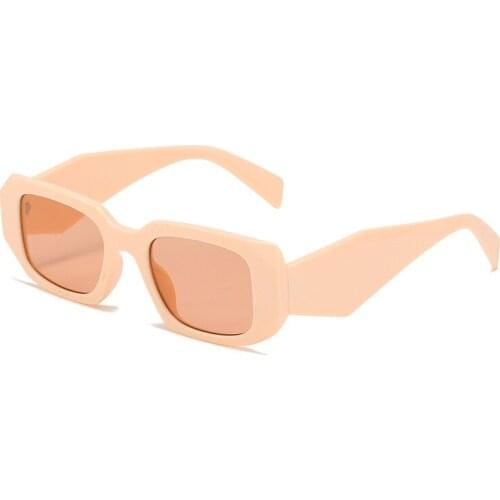 Thin Square Frame Sunglasses Men Women Green Tan Lens UV400 Protection Eyewear Fashion Design Gafas De Sol