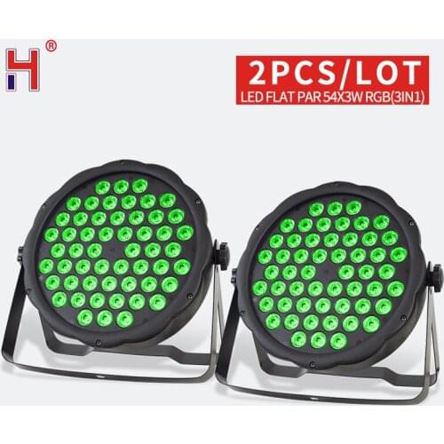 2pcs/lot LED Up Lighting RGBW LED Par Lights 3W x 54 LED DMX 3-in-1 Par Can Stage Lighting Super Bright for Wedding DJ Event