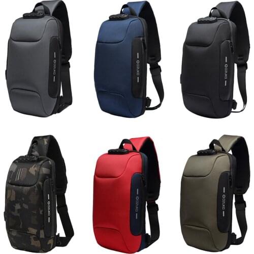 Sling Bag Shoulder Waterproof with USB Charging Port for Men camouflage