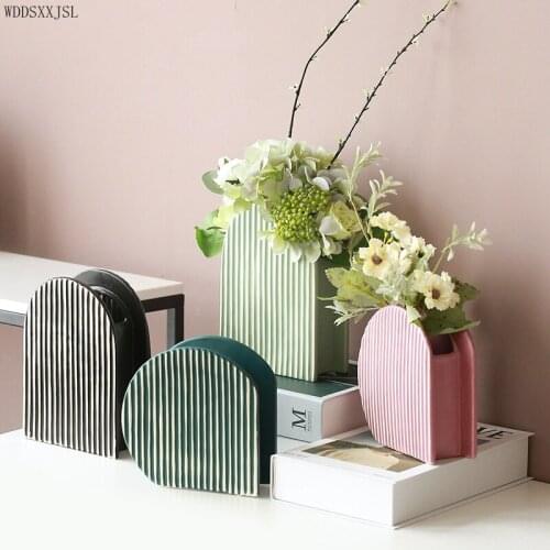 WDDSXXJSL Creative Brushed Art Color glaze Ceramic Crafts Vase Decoration Home Living Room Flower Arrangement Vase Decoration