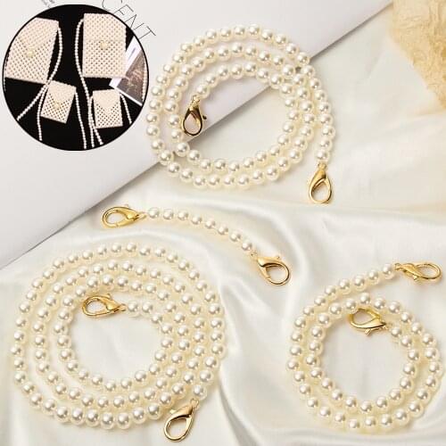 Pearl Strap for Bags Handbag Handles DIY Handmade Crafts purse Replacement Long Beaded Chain for Shoulder Bag Straps Pearl Belt