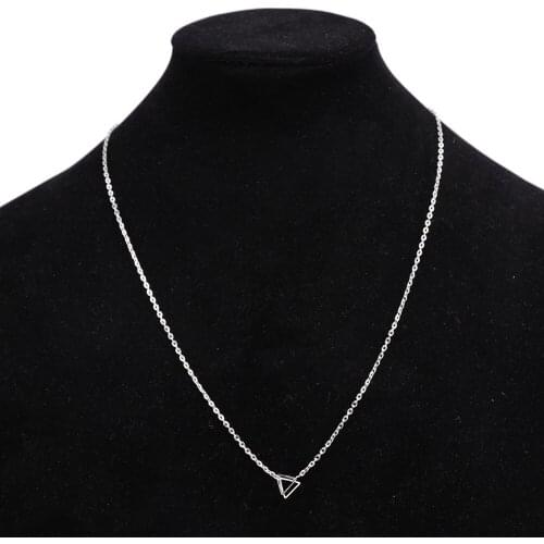 Women Retro Elegant Geometry Triangle Infinity Pendant Double Chain Necklace Jewelry Girls Christmas Gifts choker chain