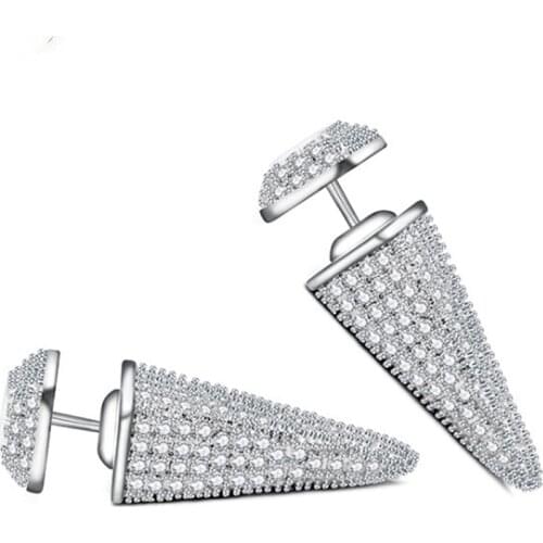 Zlxgirl jewelry fashion women and men brand copper stud earrings jewelry high quality cubic zircon wedding earrings earings