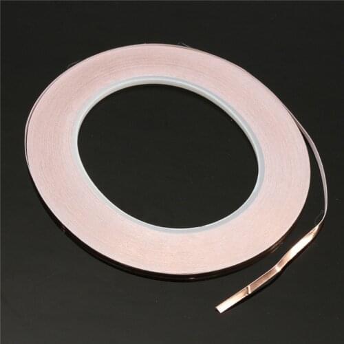 1 Roll 3mmx30m Adhesive Shielding Mask High Temperature Tape Single Conductive Copper Foil Tape Strip