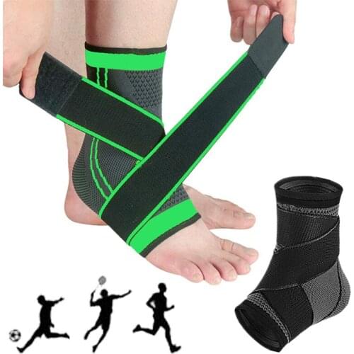 1PC Elastic 3D Pressurized Bandage Ankle Support Wrist Sports Gym Badminton Ankle Brace Protector Foot Strap Sleeves Belt