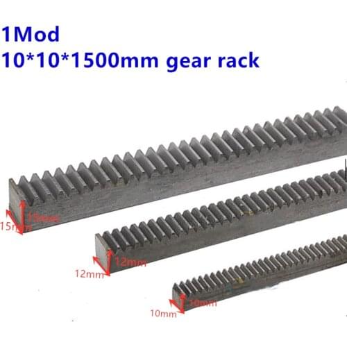 Free Shipping 10Pcs 1Mod 10*10*1500mm 1 Modulus High Precision Gear Rack steel +10Pcs 1M 25teeth pinion bore can be choose