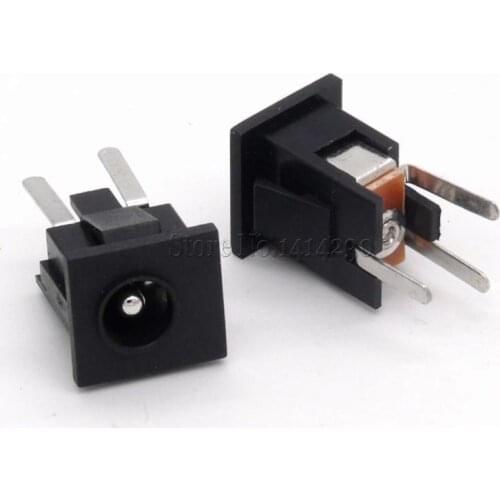 10PCS DC-068 5.5-2.1 / 5.5 x 2.1mm 5.5*2.5 / 5.5 x 2.5mm DC Power Socket Square Panel Installation Charging Socket