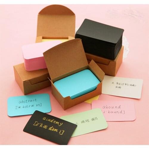 100 Pcs Message Memo Party Gift Thank You Cards Label Bookmarks Learning Cards Kraft Paper Card Business Cards Invitation Cards