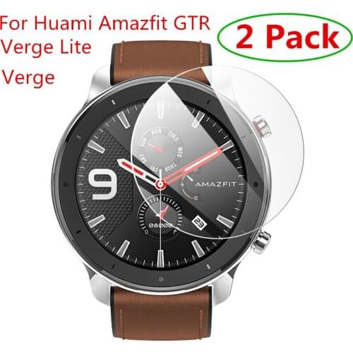 2pcs For Xiaomi Huami Amazfit Verge / Verge Lite Tempered Glass Screen Protector For Amazfit GTR 47mm 42mm Protective Film Guard