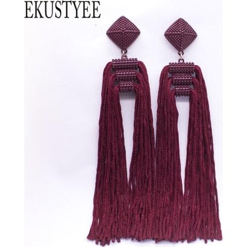 2017 Brand BOHO Rope Knot Long Tassel Earrings Vintage Handmade Ethnic Chinese Fringes Earrings For Women Brincos