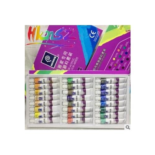 24 Colors 12ML Tube Acrylic Paint set color Nail Art Painting paint for Drawing Tools For Kids