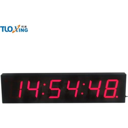4 inch 6 digit large LED digital clock wall mounting clock time of day