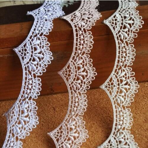5 Meters Ivory Pink Venise Lace Trim Wedding DIY Crafted Sewing Water Soluble Lace Ribbons 3.5cm Width