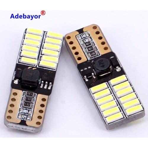 16 X T10 led auto lamp car from CANBUS w5w 4014 24smd 8W 6000K light emitting diodes independent bulb excellent producto white