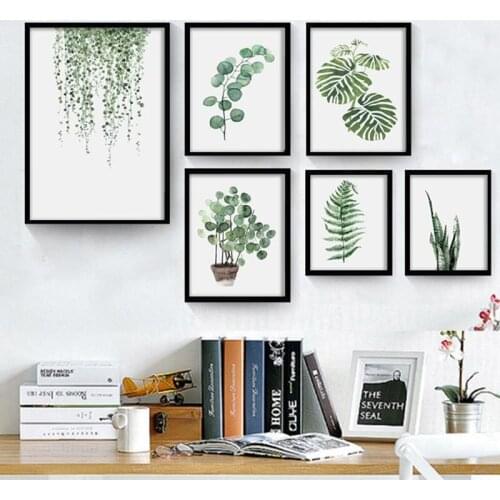 Watercolor Leaves Wall Art Canvas Painting Green Style Plant Nordic Posters and Prints Decorative Picture Modern Home Decor