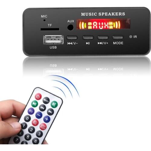 Wireless Bluetooth MP3 WMA WAV Decoder Board Player Decoding Car Audio USB TF FM Radio Module Color Screen with Remote Control