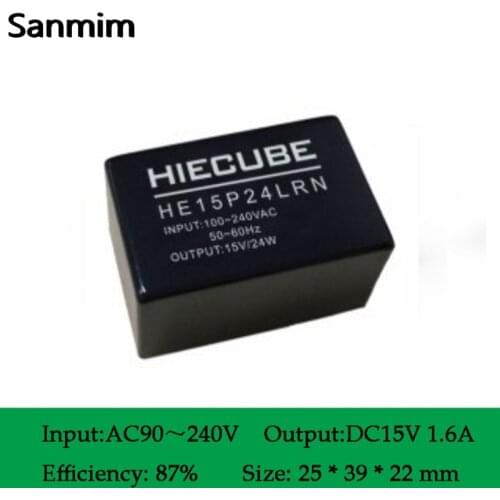 220 V to 15V 1.6A 24W AC-DC 15v power supply module transformer module HA015N16 Switching Power block Free shipping