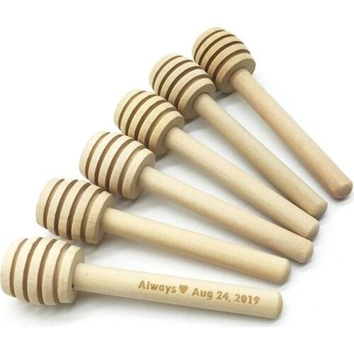 High Quality 8cm Long Mini Wooden Honey Stick Honey Dippers Jar Stick Home Party Kitchen Supply LX8376