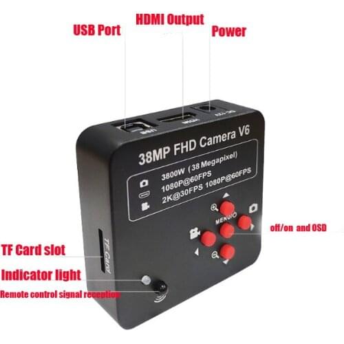 HD 38million pixel HDMI industrial camera USB interface with measurement storage can be inserted TF card photo recording