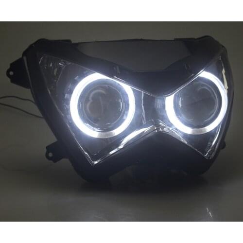 Custom Headlight Projector HID Halo Eye Headlamp Assembly For Kawasaki Z800 2013-2016 Z250 2013-2015, Z300 2015 2016